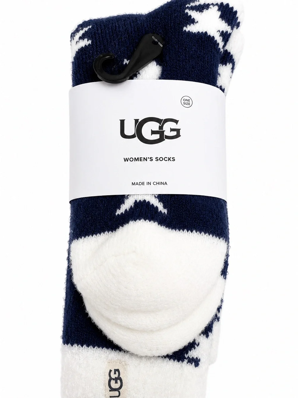 UGG Women’s Navy Stars Plush Cozy Crew Socks One Size 5-10 New